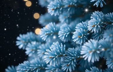 snow covered pine branches