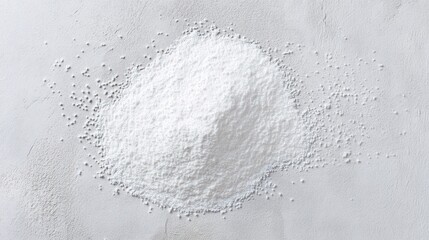 White Powder Pile on White Background Isolated. Generative AI