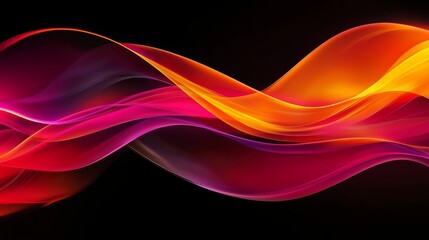 Vibrant Abstract Waves in Red, Orange, and Pink