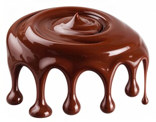 Swirled, glossy chocolate with drips