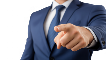 Pro shows leadership with a clear gesture, created with AI, PNG