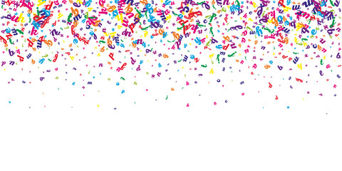 Scattered letters of latin alphabet. Colorful