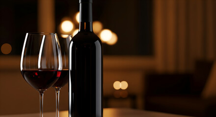 Romantic Red Wine Valentine's Day Celebration Concept