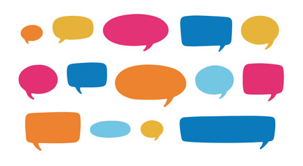 Colorful Speech Bubble Icons Set Communication Dialog Shapes Vector Pack