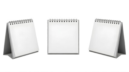 Desk calendar mockup blank white paper template for office organization and schedule planning design 2026 on transparent background