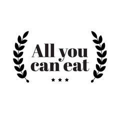 All you can eat label buffet