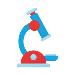 Isolated cartoon illustration of microscope for  Biology education in schools. Graphic Elements with a back to school theme.