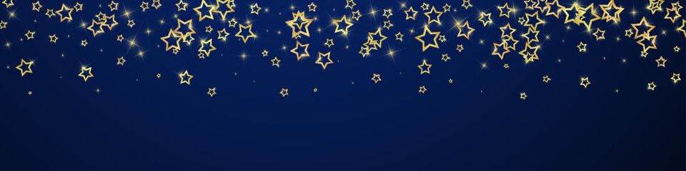 Gold sparkling star confetti.