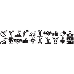 Fototapeta premium Business icon set. Compliance, fairness, integrity, loyalty, trust, equality, code of conduct, honesty, anti corruption, transparency. 