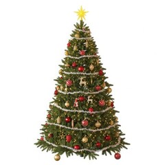 Fototapeta premium Christmas tree decorated with ornaments