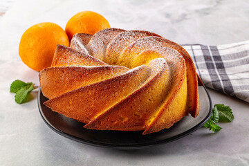 Italian traditional orange cake Chiambella