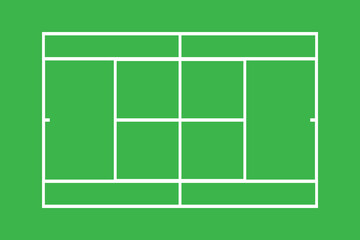 Tennis court ground pitch top view