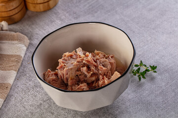Canned tuna fillet for salad