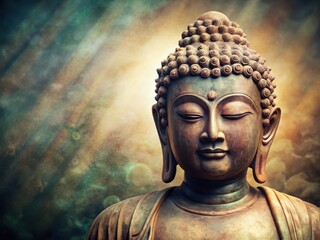 Ancient Buddha statue with serene face
