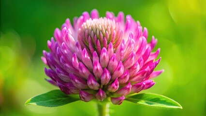Close-up of individual red clover flower head