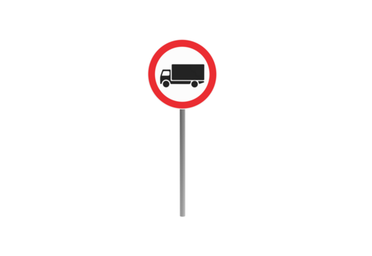 lorries only road sign front view without shadow 3d render
