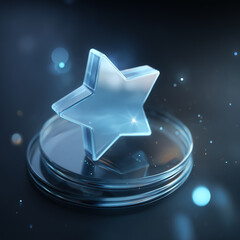 glass of water on blue background