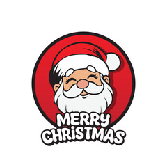 Santa Claus sticker merry christmas logo vector image