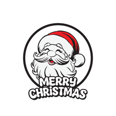 Santa Claus sticker merry christmas logo vector image