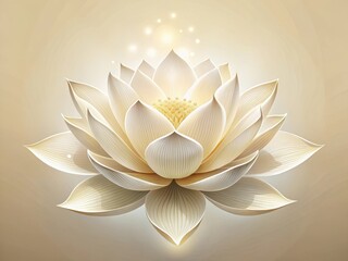 Delicate Lotus flower with intricate petals in shades of white and cream