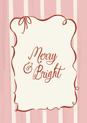 Christmas card PNG premade whimsical quirky hand drawn style, for poster, banner, card, invitation design