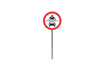 motorcycle and car only road sign front view without shadow 3d render