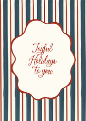 Christmas card PNG premade whimsical quirky hand drawn style, for poster, banner, card, invitation design