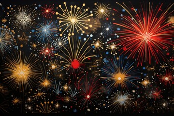 Naklejka premium Firework fragment fireworks backgrounds night.
