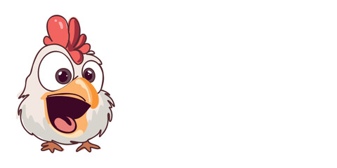 cute cartoon chick banner bright design with open text space