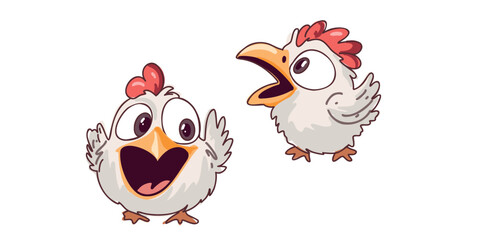 smiling cartoon chicks pair illustration children friendly style