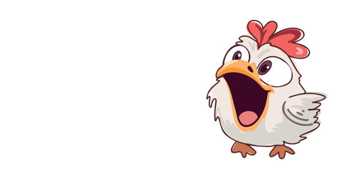happy cartoon chick banner minimal design with copy space