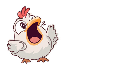 fun cartoon chick banner cute vector artwork with text area