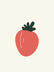 fresh strawberry illustration simple flat organic style