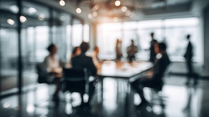 Dynamic business meeting in a bright modern office space shows collaboration and teamwork for corporate success, innovation, and global strategy