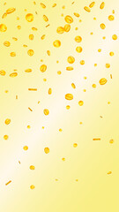 Swiss franc coins falling. Gold scattered CHF