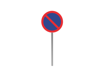 no waiting road sign front view without shadow 3d render
