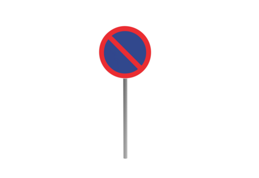 no waiting road sign front view without shadow 3d render