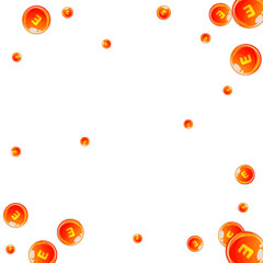 Vitamin E round capsules scattered randomly.