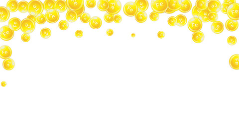 Ferritin round droplets scattered randomly.