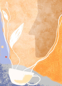 Abstract illustration of tranquility, inspiration and mental health