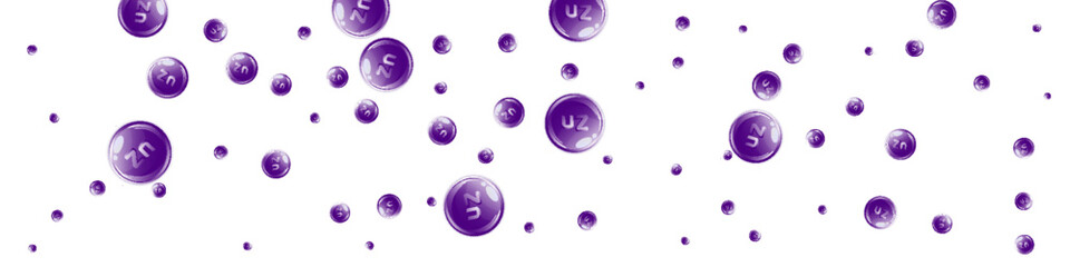 Zinc round capsules scattered randomly.