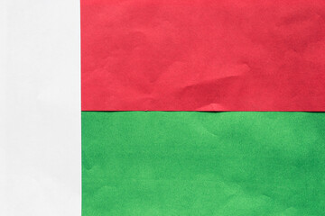 Madagascar flag closeup