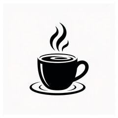 Black coffee cup with steam