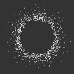 Scattered letters of latin alphabet. White chalk