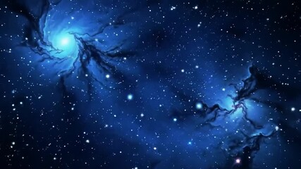 Cosmic nebulae swirl in deep space, backdrop for science fiction and astronomy themes