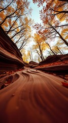 sunset in the forest