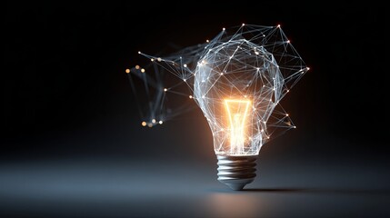 Innovative lightbulb with glowing connections, perfect for showcasing technology, ideas, and inspiration in a dynamic and visually engaging way