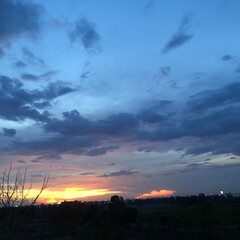 sunset over the city