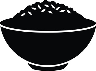 Bowl of rice vector icon on white background