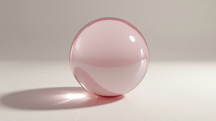 A single glossy sphere floating above a clean empty surface with soft shadow.